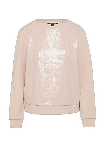 comma Rundhalspullover Glamour (1-tlg) Viskosetop mit Pailletten günstig online kaufen