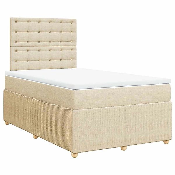 vidaXL Boxspringbett mit Matratze Creme 120x190 cm Stoff 3292014 günstig online kaufen