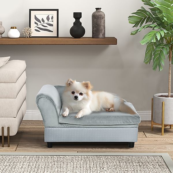 PawHut Hundebett Sofa 76x45x41,5cm mit Stauraum und hoher Rückenlehne, bela günstig online kaufen