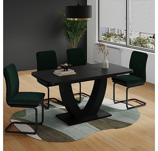 Vicco Esstisch Fenaro, Schwarz/Schwarz, 120 x 80 cm ausziehbar (1-St) günstig online kaufen