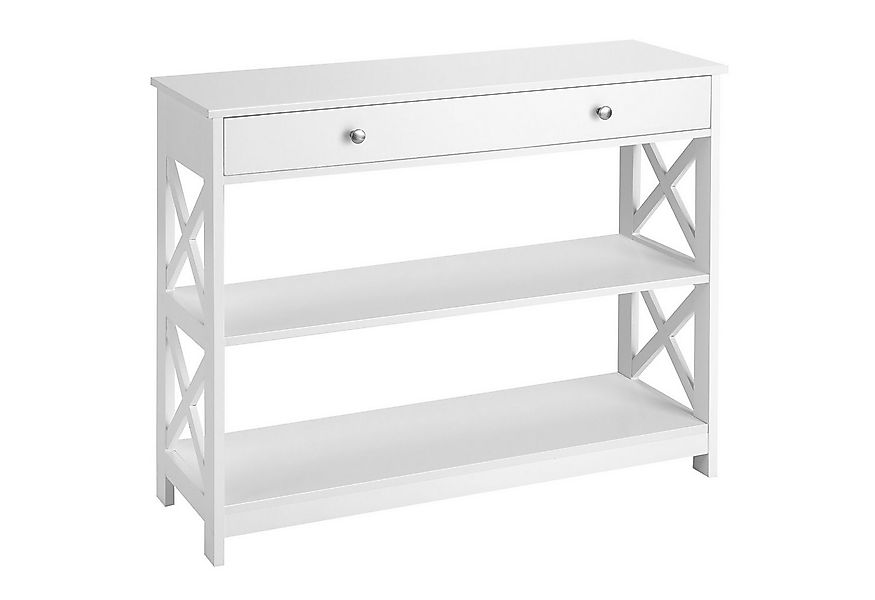 COSTWAY Konsolentisch, 3 Ebenen mit Schublade, Holz, 100 x 30 x 80 cm günstig online kaufen