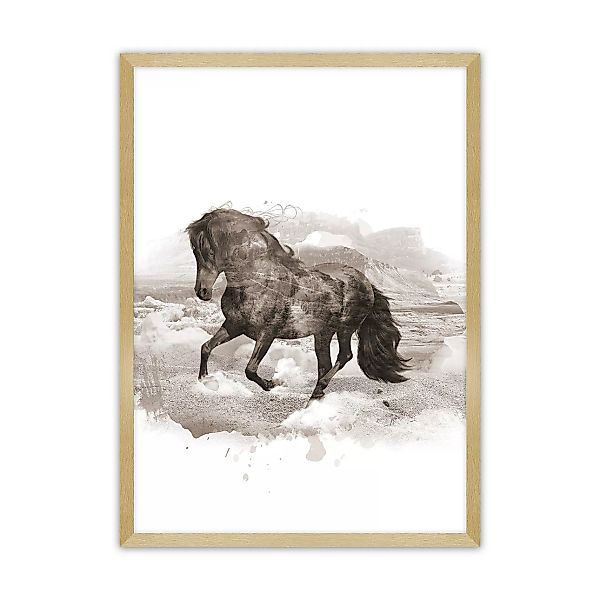 Poster Horse, 30x 40 cm , Rahmen wählen: gold günstig online kaufen