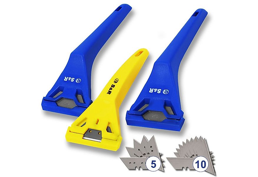 S&R Universalschaber Set, 3 Schaber mit 15 KLINGEN aus SK5 Stahl, für glatt günstig online kaufen