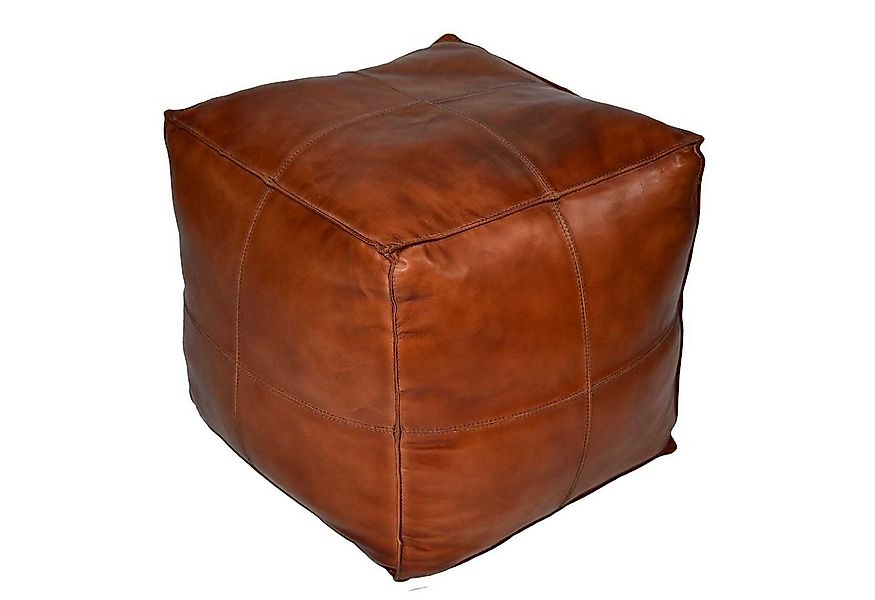 Casa Moro Pouf Orientalisches Leder-Sitzkissen Sunyata braun 45x45x45cm Han günstig online kaufen