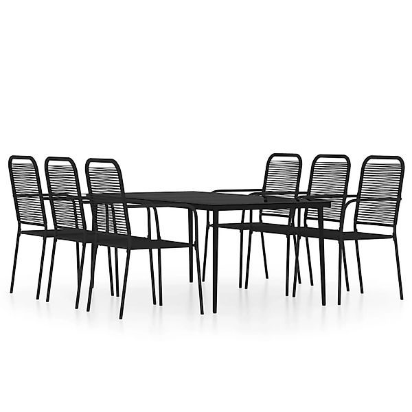 vidaXL 7-Tlg Garten-Essgruppe Schwarz 3099147 günstig online kaufen