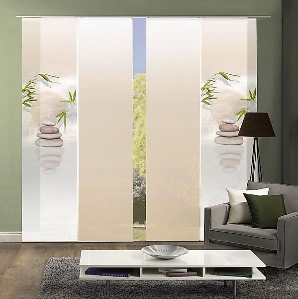 HOME WOHNIDEEN Schiebegardine BUDA (4 St), Klettband, blickdicht, HxB: 245x günstig online kaufen