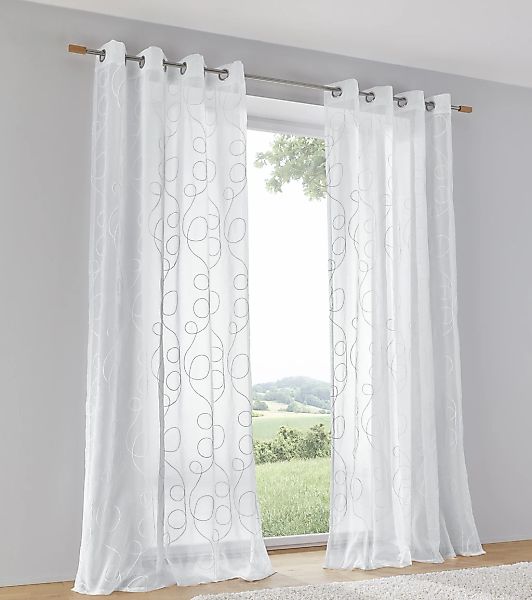 Kutti Vorhang "Jasmin Vorhang" Ösen 1 Stk. tlg. halbtransparent, leicht und günstig online kaufen