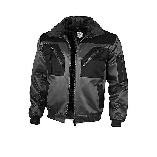 Qualitex Workwear Pilotenjacke Pilotenjacke zweifarbig grau/schwarz, Gr. XL günstig online kaufen