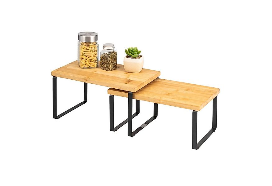 bremermann Küchenregal Gewürzregale 2er Set aus Bambus und Metall günstig online kaufen