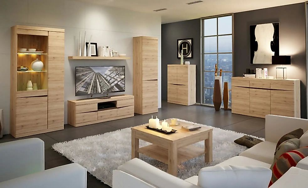 Vitrine  Turino ¦ holzfarben ¦ Maße (cm): B: 86 H: 196 T: 40.0 Schränke > V günstig online kaufen