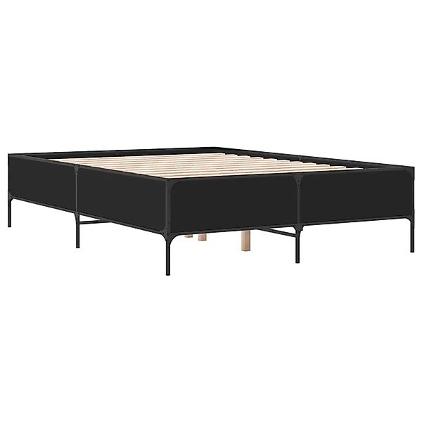 vidaXL Bettgestell Schwarz 140x190 cm Holzwerkstoff und Metall 3279807 günstig online kaufen