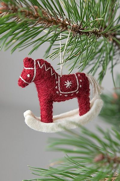 Gry & Sif Hängedekoration Filzanhänger - SCHAUKELPFERD - rot günstig online kaufen