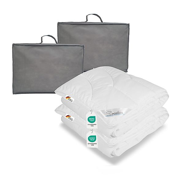 2x warme Allergiker Winter Bettdecke Duo Steppbett Klimafaser 135x200 günstig online kaufen