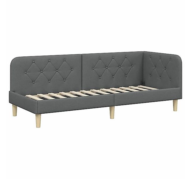vidaXL Bett Eckbettgestell mit Kopfteil Dunkelgrau 80 x 200 cm Stoff (1-tlg günstig online kaufen