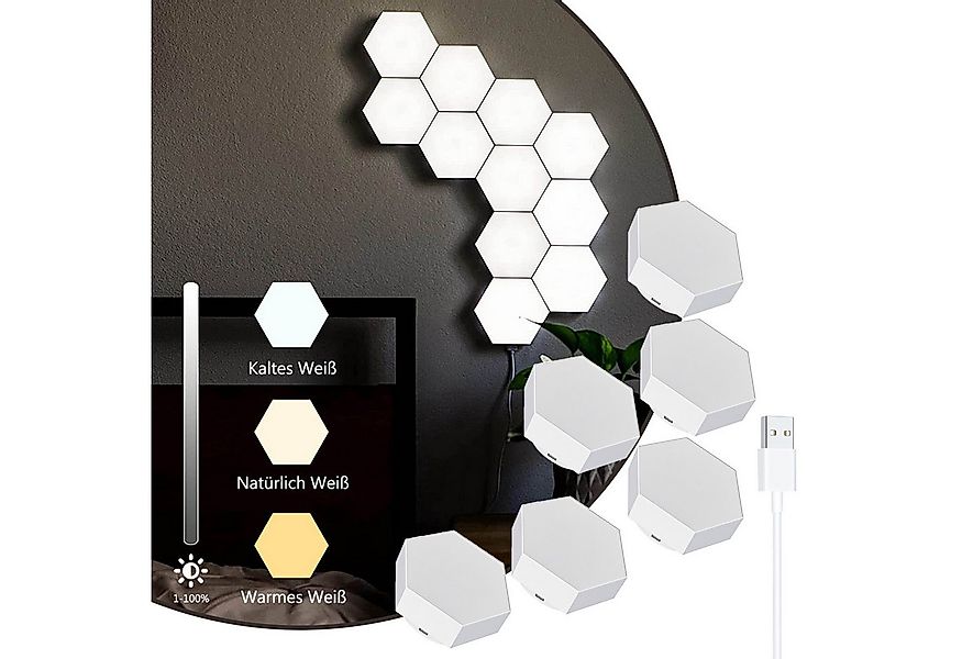 Jibenhome LED Dekolicht Sechseckige LED Wandleuchte Dimmbar Gaming Panel He günstig online kaufen
