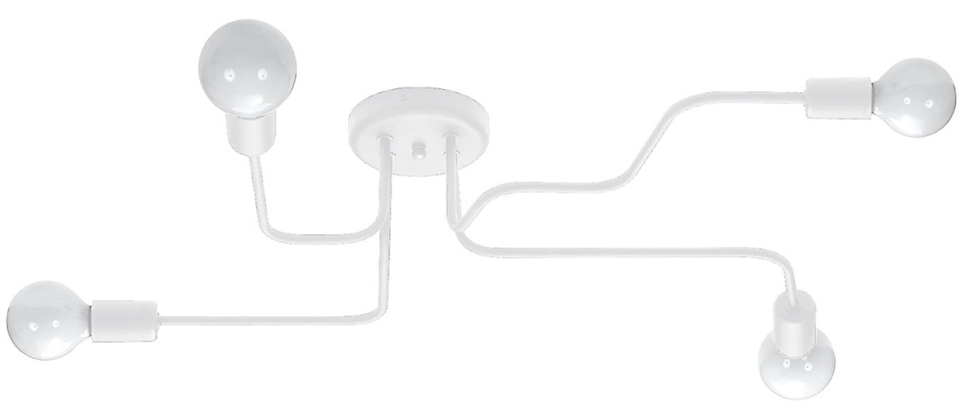 SOLLUX lighting Deckenleuchte »Kronleuchter VECTOR 4 weiß«, 4 flammig, Leuc günstig online kaufen