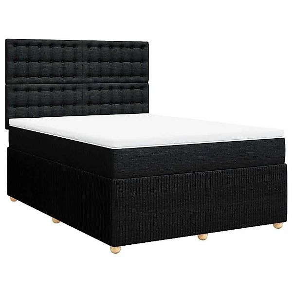 vidaXL Boxspringbett mit Matratze Schwarz 140x190 cm Stoff 3292067 günstig online kaufen