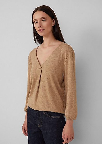 s.Oliver 3/4-Arm-Shirt T-Shirt Meliertes Shirt mit V-Ausschnitt und elastis günstig online kaufen