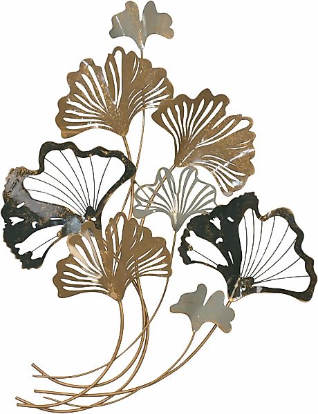 HOFMANN LIVING AND MORE Wanddekoobjekt "Wanddekoration" aus Metall, Ginkgo- günstig online kaufen