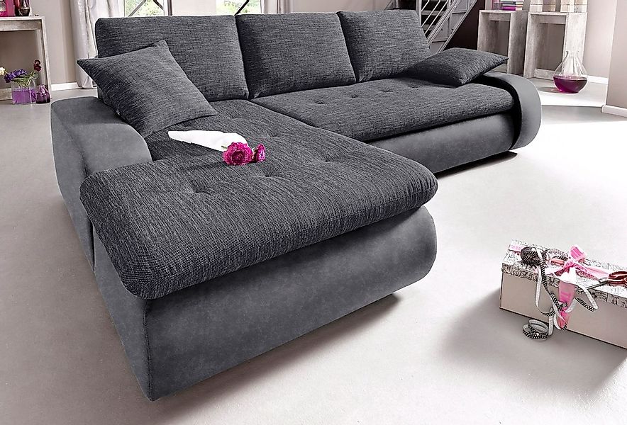 TRENDMANUFAKTUR Ecksofa "Indie, modern und bequem, Materialmix, L-Form", wa günstig online kaufen