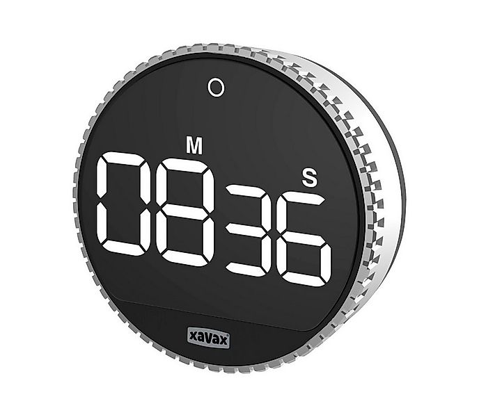 Xavax Küchentimer Timer "Rotation", digital, Silber, Schwarz Magnetisch, Au günstig online kaufen
