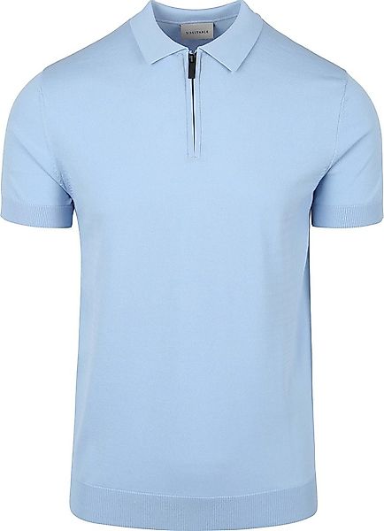 Suitable Knitted Half Zip Poloshirt Hellblau - Größe L günstig online kaufen