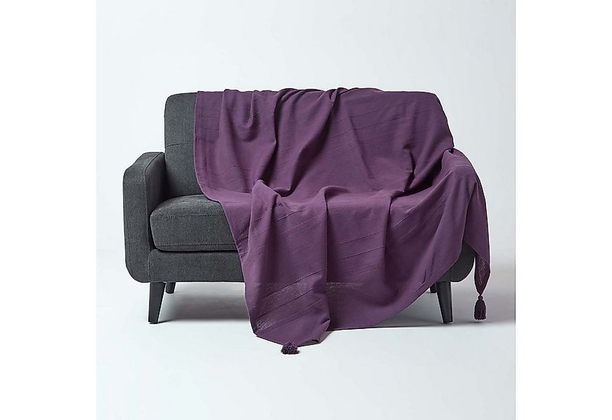 Plaid Tagesdecke Rajput, 100% Baumwolle, lila, 150 x 200 cm, Homescapes günstig online kaufen