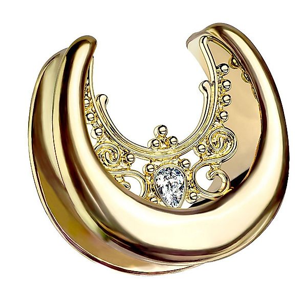 Taffstyle Plug Piercing Tribal Kristall Halbrunder günstig online kaufen