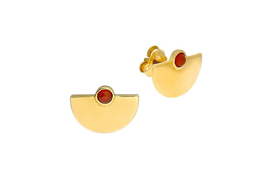 Zeeme Paar Ohrstecker 925/- Sterling Silber vergoldet Achat rot günstig online kaufen