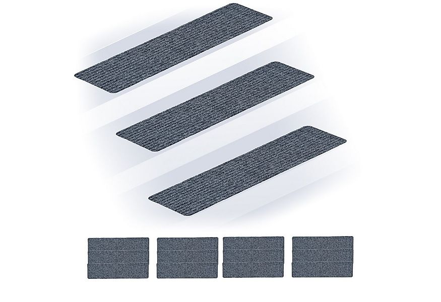 relaxdays Stufenmatte Rechteckige Stufenmatten 16er Set 75x20, Höhe: 7.5 mm günstig online kaufen