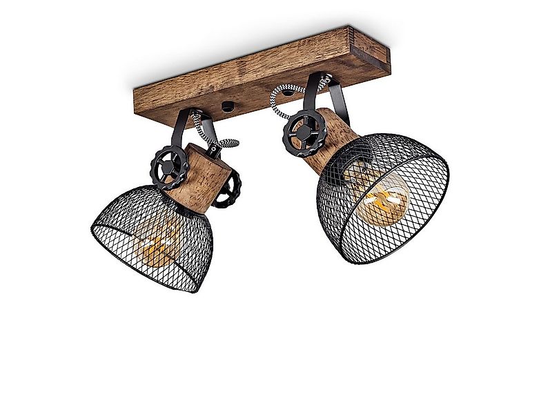 hofstein Deckenleuchte »Cotes« Deckenlampe, Holz/Metall, Braun/Schwarz Schi günstig online kaufen