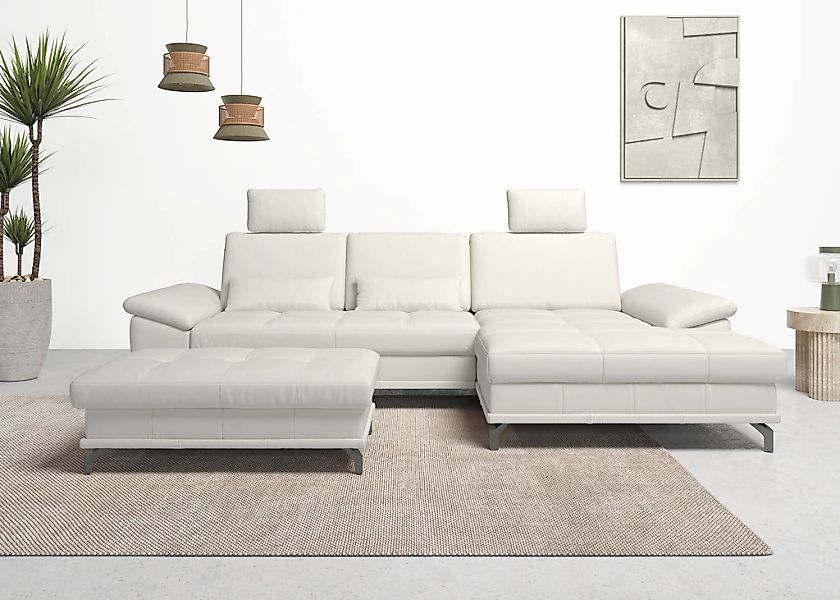 Places of Style Ecksofa Costello, mit Sitztiefenverstellung und Armlehnfunk günstig online kaufen