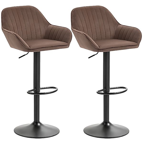 HOMCOM Set von 2 Drehbaren Barhockern, Höhenverstellbare Küchenhocker 87-10 günstig online kaufen