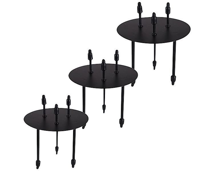 matches21 HOME & HOBBY Kerzenhalter Metall Kerzen-Stecker 4er Set schwarz S günstig online kaufen