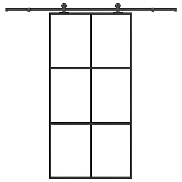 vidaXL Schiebetür mit Beschlag 102x205 cm ESG-Glas & Aluminium 3332820 günstig online kaufen
