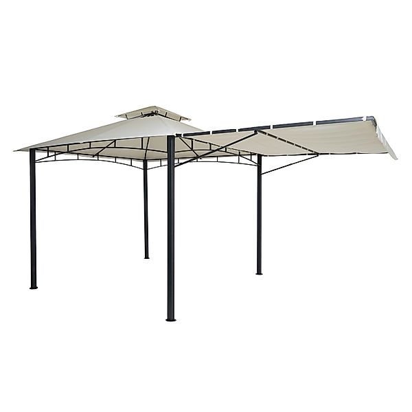 MCW Pergola F94 Stahl mit Seitenwand Creme-Beige günstig online kaufen