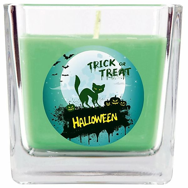 HS Candle Duftkerze & Glas Halloween Grün Bonbon 50h günstig online kaufen