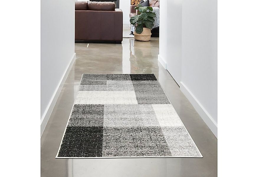 Carpetia Teppich Modern abstrakter Designerteppich mit Quadraten in creme a günstig online kaufen