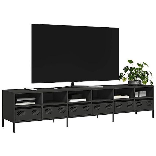 vidaXL TV-Schrank TV-Schrank Schwarz 202x39x43,5 cm Kaltgewalzter Stahl günstig online kaufen