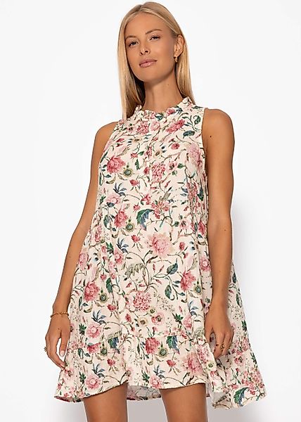 SASSYCLASSY Minikleid Ärmelloses Kleid mit Volants günstig online kaufen