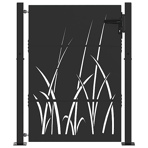 vidaXL Gartentor Schwarz 105 x 150 cm Pulverbeschichteter Stahl 42015891 günstig online kaufen