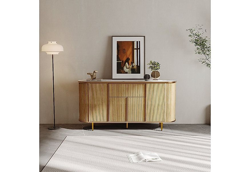 FUFU&GAGA Sideboard Beistellschrank in Holzoptik mit Marmorplatte, MDF, 160 günstig online kaufen