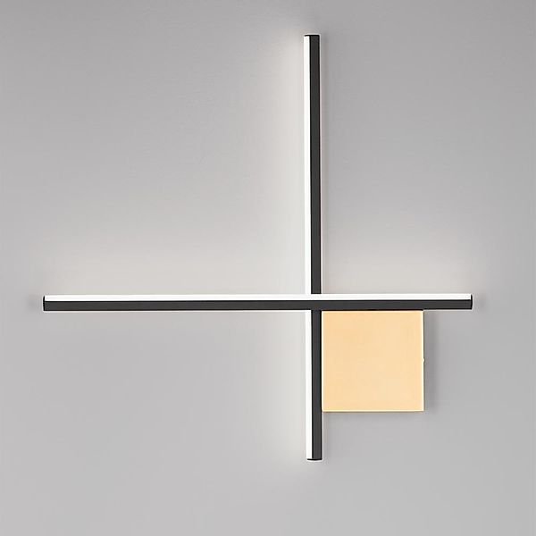 LED Wandleuchte Cross in Schwarz und Gold 15W 881lm günstig online kaufen