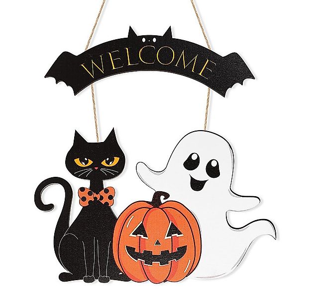 CLTYQ Hängedekoration Halloween Tür Hängedekoration mit Geist, Kürbis & Kat günstig online kaufen
