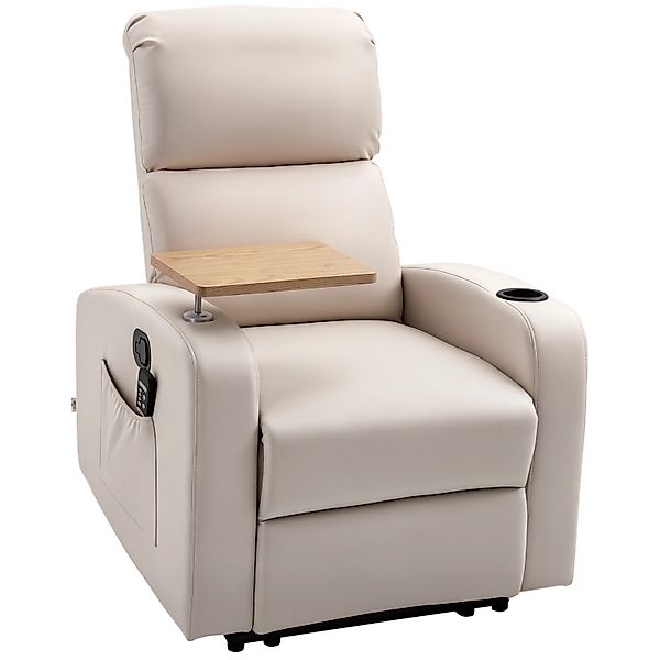 HOMCOM Massagesessel Stahl Mikrofaserstoff Beige 77L x 93B x 105H cm günstig online kaufen