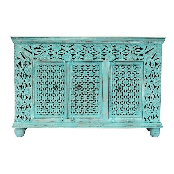 Oriental Galerie Unterschrank Türkis Indien Sideboard Manisha 150 cm günstig online kaufen