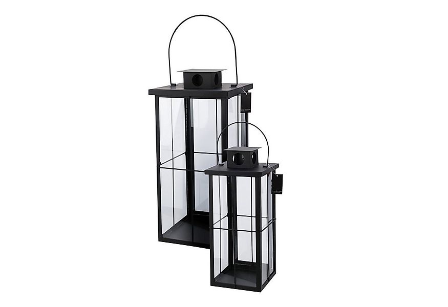 Mojawo Laterne 2tlg Metall XXL Laternen Set Schwarz Gartenlaterne Windlicht günstig online kaufen