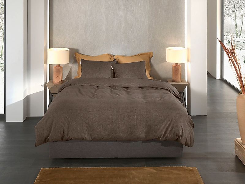 Heckett & Lane Bettwäsche "Franela" 2 Stk. Uni Design, hochwertiges Flanell günstig online kaufen