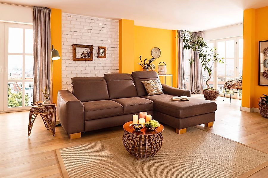 Home affaire Ecksofa "Dundee L-Form" wahlweise mit Kopfteilverstellung und günstig online kaufen