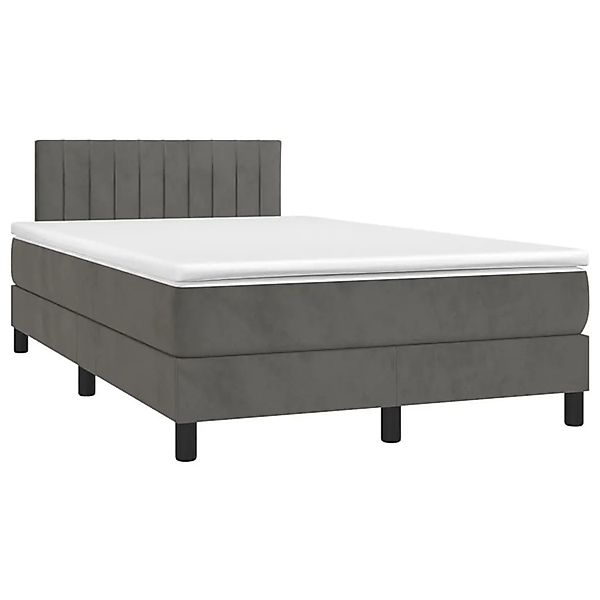 vidaXL Boxspringbett mit Matratze Dunkelgrau 120x190 cm Samt 3269850 günstig online kaufen